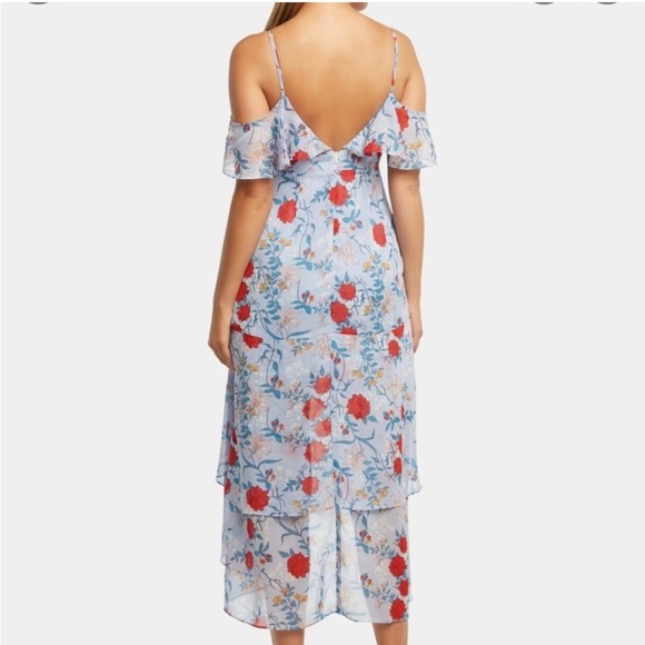 NWT Bardot x Revolve blue floral hi-low dress size xs /4 - Picture 2 of 5